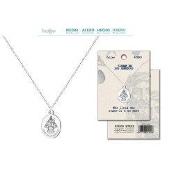 Colgante Virgen De Los Remedios Acero Plateado - Coleccion Provincias (Tenerife)